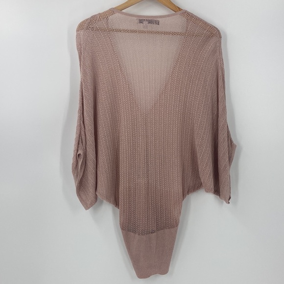 Jennifer Lopez light dusty pink oversized lightweight top silver sparkle - Picture 10 of 14
